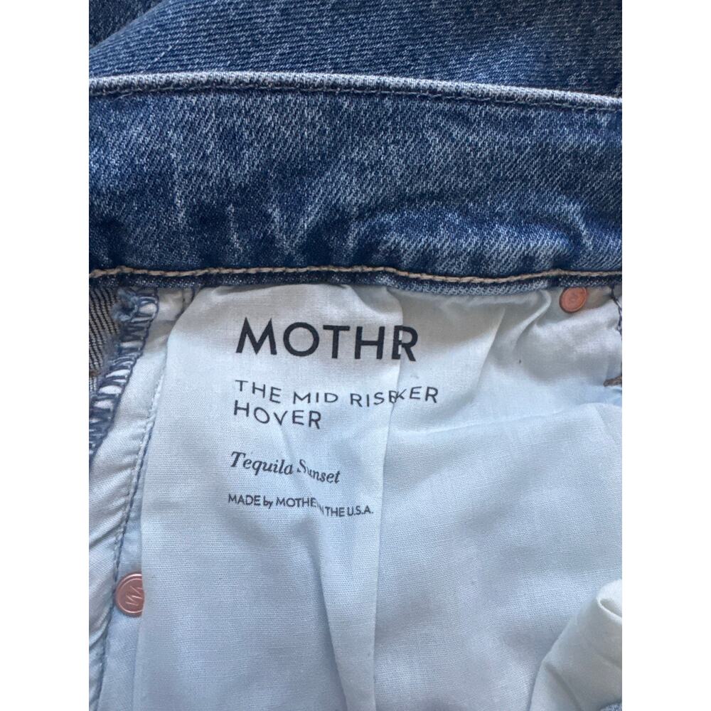 NWOT MOTHER Mid Rise Hiker Hover Floral Embroidered Jeans Tequila Sunset 26” - Picture 9 of 12